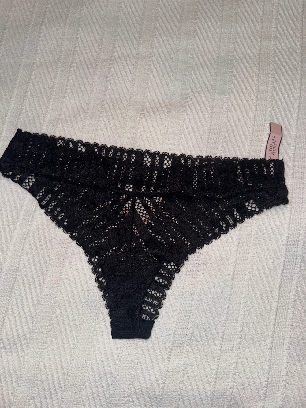 NWT Victoria's Secret Black Lace Cheeky Panty
